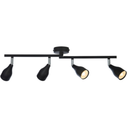 Lighting Collection Colby 4 Light Black Spotlight Bar - Size: 35 x 12 x 13cm - Black and Chrome - Wilko - thumbnail 4