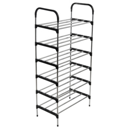 Living and Home 6 Tier Stackable Shoe Rack Organiser - Size: 60 x 30 x 110cm - Wilko - thumbnail 1