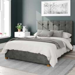 Aspire Hepburn Small Double Granite Kimiyo Linen Ottoman Bed - Grey - Aspire Beds - Wilko - thumbnail 1