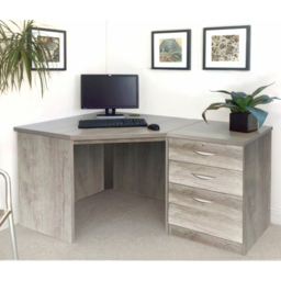 R White Cabinets 2 Drawer Single Cabinet Grey Set-07 Corner Desk - Size: 72.8 x 141.9 x 94cm - Wilko - thumbnail 5