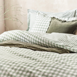 Yard Barton King Size Forest Check Printed 144 Thread Count Duvet Cover and Pillowcase Set - Green - Wilko - thumbnail 3
