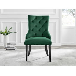 Furniturebox Kennsington Set of 2 Green Velvet Knockerback Dining Chair - Wilko - thumbnail 7