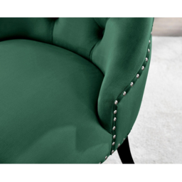 Furniturebox Kennsington Set of 2 Green Velvet Knockerback Dining Chair - Wilko - thumbnail 4