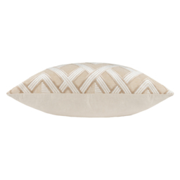Paoletti Henley Warm Taupe Velvet Jacquard Cushion - Size: 50 x 50 cm - Multi - Wilko - thumbnail 4