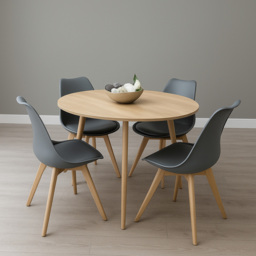Kosy Koala 4 Seater Round Dining Set Grey - Beige - Wilko - thumbnail 6