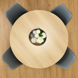 Kosy Koala 4 Seater Round Dining Set Grey - Beige - Wilko - thumbnail 5