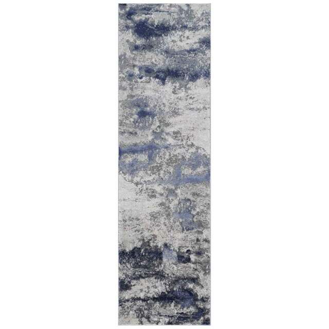 Desire Rugs Onyx Navy Living Room Abstract Area Rug 60 x 220m - Size: 60 x 220cm - Wilko - image 1