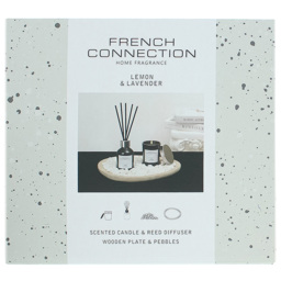 French Connection Lemon and Lavender Diffuser and Scented Candle 2 Piece Gift Set - Size: 22.7 x 8.3 x 23.9cm - n/a - Wilko - thumbnail 4