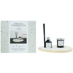 French Connection Lemon and Lavender Diffuser and Scented Candle 2 Piece Gift Set - Size: 22.7 x 8.3 x 23.9cm - n/a - Wilko - thumbnail 1