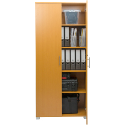 MMT Furniture Designs 2 Door Beech Wooden Lockable Filing Cabinet - Size: 180 x 80 x 35cm - Clear - Wilko - thumbnail 5