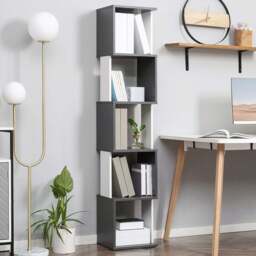 Portland 5 Tier Freestanding White Bookcase - Size: 5 Shelf - Wilko - thumbnail 1