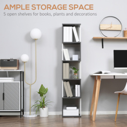 Portland 5 Tier Freestanding White Bookcase - Size: 5 Shelf - Wilko - thumbnail 6
