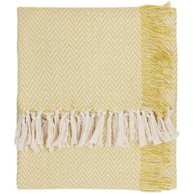 Yard Wisley Yellow Herringbone Woven Throw 130 x 180cm - Wilko - image 1