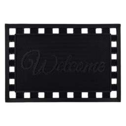 JVL Maiva Welcome Rubber Scraper Doormat 40 x 60cm - Black - JVL Homewares - Wilko - thumbnail 1
