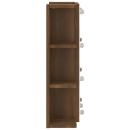 vidaXL Single Door 6 Open Shelf Brown Oak LED Mirror Bathroom Cabinet - Size: 60 x 70 x 16.5cm - Wilko - thumbnail 6