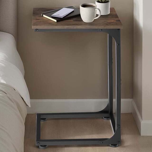 tectake Erie Dark Wood Bedside Table - Size: Single Shelf - Brown - Wilko - image 1