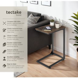 tectake Erie Dark Wood Bedside Table - Size: Single Shelf - Brown - Wilko - thumbnail 7