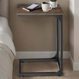 tectake Erie Dark Wood Bedside Table - Size: Single Shelf - Brown - Wilko - thumbnail 1