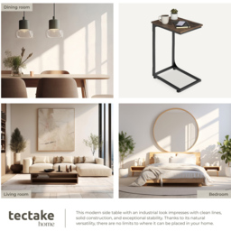 tectake Erie Dark Wood Bedside Table - Size: Single Shelf - Brown - Wilko - thumbnail 6