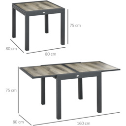 Outsunny Extending Garden Table Beige - Size: 93 x 18 x 94cm - Cream - Wilko - thumbnail 6