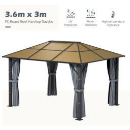 Outsunny 3 x 3.6m Grey Aluminium Frame Gazebo with Side Panels - Size: 3 x 4m - Wilko - thumbnail 5