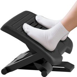 HOMCOM Black Adjustable Under Desk Foot Rest with Massage - Size: 17 x 35 x 46cm - Wilko - thumbnail 4