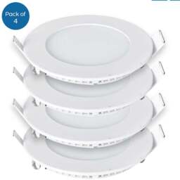 ENER-J 18W 3000K Recessed Round LED Mini Panel Downlight 4 Pack - Size: 27.5 x 6 x 23cm - White - Wilko - thumbnail 1