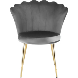 Freya Petal Back Accent Chair Velvet Uphostery - Grey - Size: Single - Genesis - Wilko - thumbnail 4
