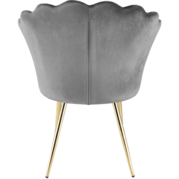 Freya Petal Back Accent Chair Velvet Uphostery - Grey - Size: Single - Genesis - Wilko - thumbnail 6
