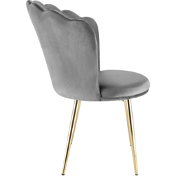 Freya Petal Back Accent Chair Velvet Uphostery - Grey - Size: Single - Genesis - Wilko - thumbnail 5