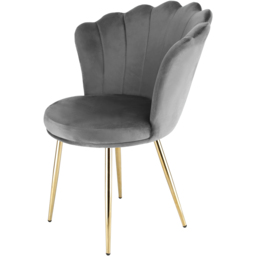 Freya Petal Back Accent Chair Velvet Uphostery - Grey - Size: Single - Genesis - Wilko - thumbnail 3