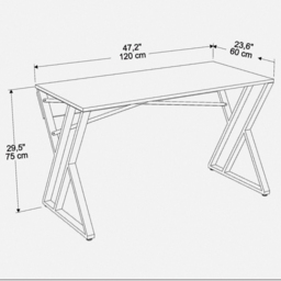 Decorotika Gyza Computer Desk Black Marble Effect and Black - Size: 75 x 120 x 60cm - Wilko - thumbnail 7