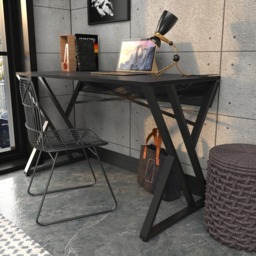 Decorotika Gyza Computer Desk Black Marble Effect and Black - Size: 75 x 120 x 60cm - Wilko - thumbnail 4