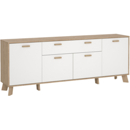 Furniture To Go 4 Door Single Drawer White and Brown Sideboard - Wilko - thumbnail 3