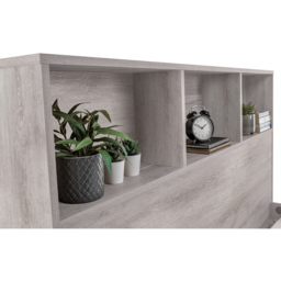 Julian Bowen Bali Double Grey Oak Bed with Bookcase Headboard - Wood - Wilko - thumbnail 6