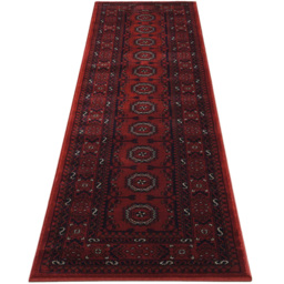 Desire Rugs Yasmin Red Traditional Bukhara Oriental Style Rug 60 x 220cm - Size: 220 x 60 x 1.1cm - Wilko