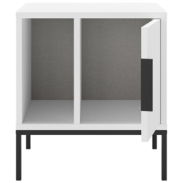 Decortie Glynn Single Door Single Shelf White Nightstand with Metal U Leg - Wilko - thumbnail 4