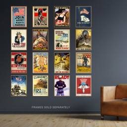 Artery8 World War 2 USA Military Recruitment Wall Art Print 30 x 41cm 16 Pack - Size: 40.5 x 30.5 x 0.3cm - Multi - Wilko - thumbnail 3