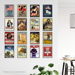 Artery8 World War 2 USA Military Recruitment Wall Art Print 30 x 41cm 16 Pack - Size: 40.5 x 30.5 x 0.3cm - Multi - Wilko - thumbnail 4