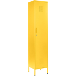 MMT Furniture Designs Single Door Yellow Metal Tall Locker Cabinet - Size: 180 x 38.5 x 38.5cm - Wilko - thumbnail 3