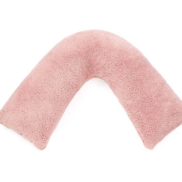 Downland Huggleland Pink Teddy Fleece V Shape Pillow - Size: Single - Wilko