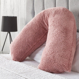 Downland Huggleland Pink Teddy Fleece V Shape Pillow - Size: Single - Wilko - thumbnail 3