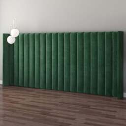Aspire Furniture Grandeur Forest Green Plush Velvet Wing Headboard - Size: Emperor - Aspire Beds - Wilko