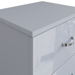 FWStyle Chilton 2 Drawer Grey Gloss Bedside Table - Wilko - thumbnail 5
