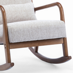 Otis Natural Woven Chenille Rocking Chair - Size: Single - Cream - Wilko - thumbnail 4