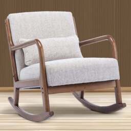 Otis Natural Woven Chenille Rocking Chair - Size: Single - Cream - Wilko - thumbnail 1