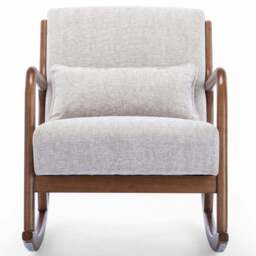 Otis Natural Woven Chenille Rocking Chair - Size: Single - Cream - Wilko - thumbnail 6