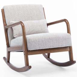 Otis Natural Woven Chenille Rocking Chair - Size: Single - Cream - Wilko - thumbnail 3