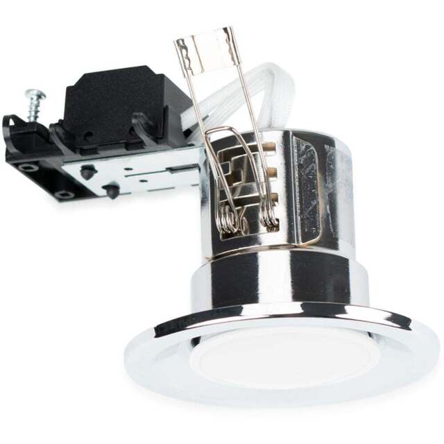 ValueLights Chrome Cool White LED Ceiling Downlight 4 Pack - Silver - Wilko - image 1