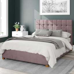 Aspire Sinatra King Size Blush Plush Velvet Ottoman Bed - Pink - Aspire Beds - Wilko